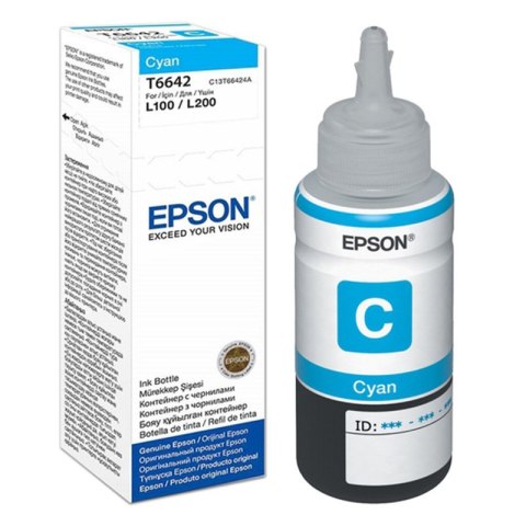 Butelka z tuszem Epson T6642 do L-100/200/210/300/355/550 | 70ml | cyan Epson Butelka z tuszem Epson T6642 do L-100/200/210/300/355/550 | 70ml | cyan Epson