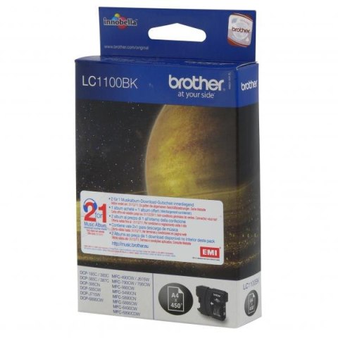 Brother oryginalny ink / tusz LC-1100BK, black, 500s Brother oryginalny ink / tusz LC-1100BK, black, 500s