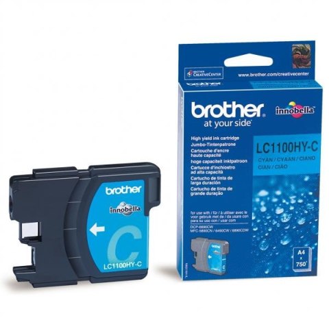 Brother oryginalny ink / tusz LC-1100HYC, cyan, 750s, high capacity Brother oryginalny ink / tusz LC-1100HYC, cyan, 750s, high capacity