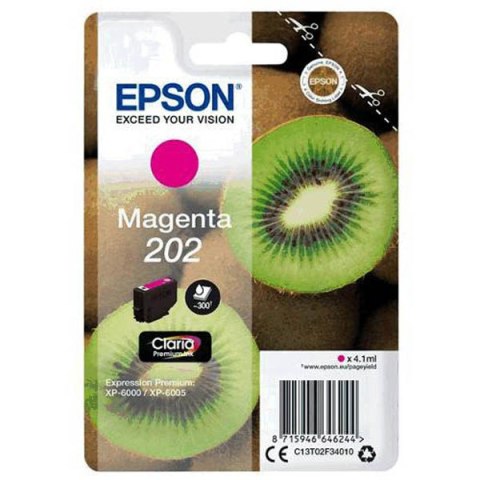 Epson oryginalny ink / tusz C13T02F34010, 202, magenta, 1x4.1ml Epson oryginalny ink / tusz C13T02F34010, 202, magenta, 1x4.1ml