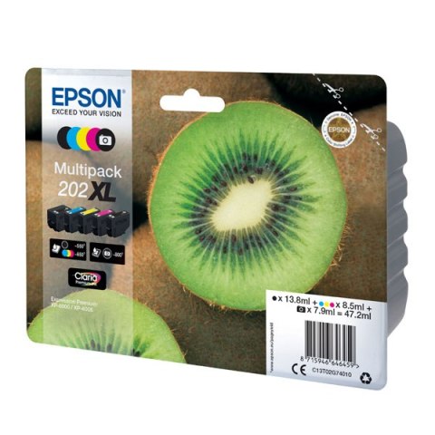 Epson oryginalny ink / tusz C13T02G74010, 202 XL, CMYK, 1x13.8, 1x7.9ml, 3x8.5ml Epson oryginalny ink / tusz C13T02G74010, 202 XL, CMYK, 1x13.8, 1x7.9ml, 3x8.5ml