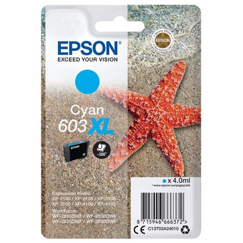 Epson oryginalny ink / tusz C13T03A24010, 603XL, cyan, 4.0ml Epson oryginalny ink / tusz C13T03A24010, 603XL, cyan, 4.0ml