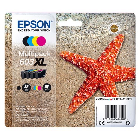 Epson oryginalny ink / tusz C13T03A64010, 603XL, CMYK, 1x8.9ml + 3x4ml Epson oryginalny ink / tusz C13T03A64010, 603XL, CMYK, 1x8.9ml + 3x4ml