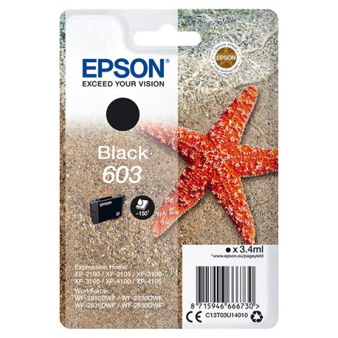 Epson oryginalny ink / tusz C13T03U14010, 603, black, 3.4ml Epson oryginalny ink / tusz C13T03U14010, 603, black, 3.4ml