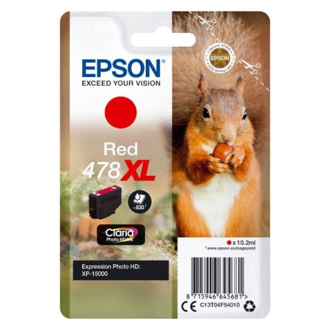 Epson oryginalny ink / tusz C13T04F54010, 478XL, red, 10.2ml Epson oryginalny ink / tusz C13T04F54010, 478XL, red, 10.2ml