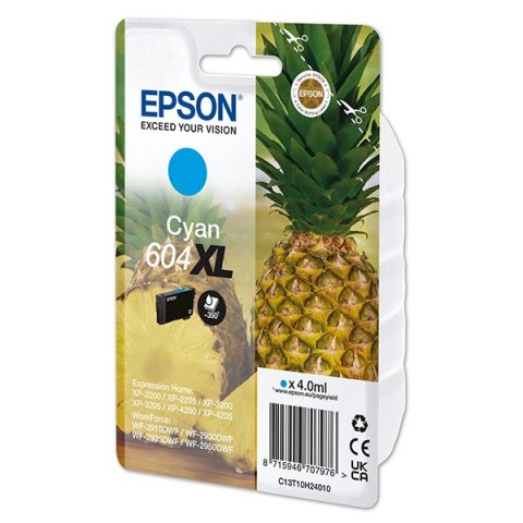 Epson oryginalny ink / tusz C13T10H24010, T10H240, 604XL, cyan, 350s, 4.0ml Epson oryginalny ink / tusz C13T10H24010, T10H240, 604XL, cyan, 350s, 4.0ml