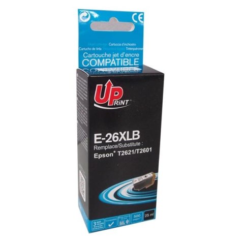 UPrint kompatybilny ink / tusz z C13T26214010, T262140, 26XL, E-26XLB, black, 500s, 25ml UPrint kompatybilny ink / tusz z C13T26214010, T262140, 26XL, E-26XLB, black, 500s, 25ml