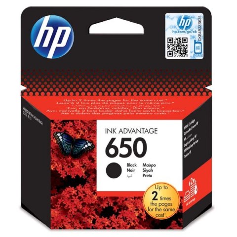 HP oryginalny ink / tusz CZ101AE, HP 650, black, 360s, 6,5ml HP oryginalny ink / tusz CZ101AE, HP 650, black, 360s, 6,5ml