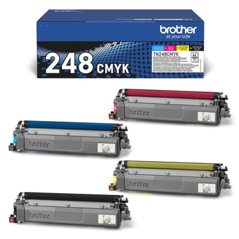 Brother oryginalny toner TN248VAL, CMYK, 4x1000s Brother oryginalny toner TN248VAL, CMYK, 4x1000s