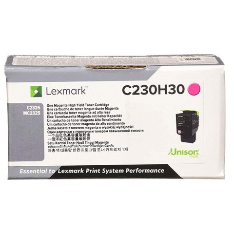 Lexmark oryginalny toner C230H30, magenta, 2300s, high capacity Lexmark oryginalny toner C230H30, magenta, 2300s, high capacity