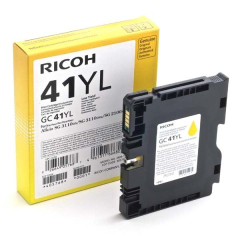 Ricoh oryginalny wkład żelowy 405768, GC41Y, yellow, 600s Ricoh oryginalny wkład żelowy 405768, GC41Y, yellow, 600s