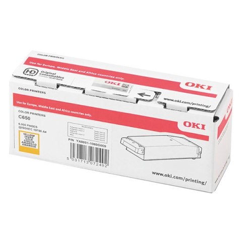 OKI oryginalny toner 09006129, yellow, 6000s OKI oryginalny toner 09006129, yellow, 6000s
