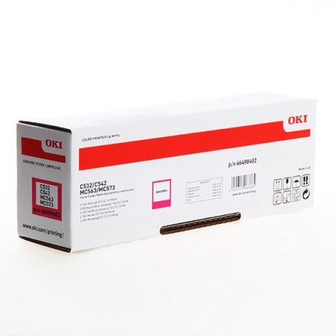 OKI oryginalny toner 46490402, magenta, 1500s OKI oryginalny toner 46490402, magenta, 1500s
