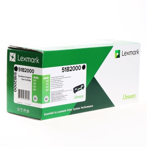 Lexmark oryginalny toner 51B2000, black, 2500s Lexmark oryginalny toner 51B2000, black, 2500s