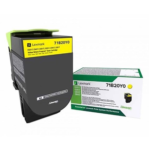Lexmark oryginalny toner 71B20Y0, yellow, 2300s Lexmark oryginalny toner 71B20Y0, yellow, 2300s