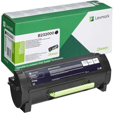 Lexmark oryginalny toner B232000, black, 3000s, return Lexmark oryginalny toner B232000, black, 3000s, return