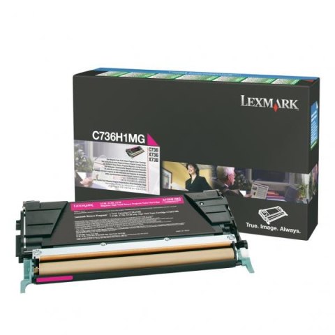 Lexmark oryginalny toner C736H1MG, magenta, 10000s, high capacity, return Lexmark oryginalny toner C736H1MG, magenta, 10000s, high capacity, return