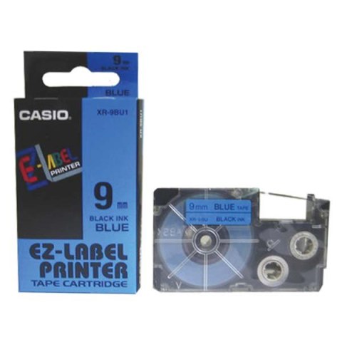 Casio oryginalny taśma do drukarek etykiet, Casio, XR-9BU1, czarny druk/niebieski podkład, nielaminowany, 8m, 9mm Casio oryginalny taśma do drukarek etykiet, Casio, XR-9BU1, czarny druk/niebieski podkład, nielaminowany, 8m, 9mm
