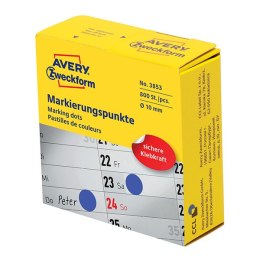 Avery Zweckform etykiety 10mm, ciemno niebieski, 800 etykiety, do znakowania, 3853, do pisma odręcznego