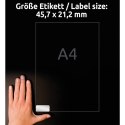 Avery Zweckform etykiety 45.7mm x 21.2mm, A4, srebrne, 48 etykiety, bardzo trwałe, pakowane po 20 szt., L6009-20, do drukarek la