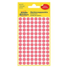 Avery Zweckform etykiety 8mm, neonowy czerwony, 104 etykiety, do znakowania, pakowane po 4 szt., 3177, do pisma odręcznego