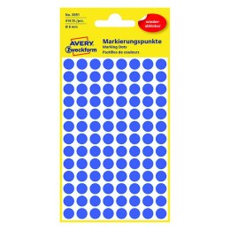 Avery Zweckform etykiety 8mm, niebieskie, 104 etykiety, do znakowania, zdejmowane, pakowane po 4 szt., 3591, do pisma odręcznego