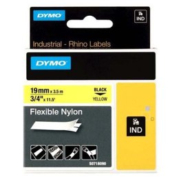 Dymo oryginalny taśma do drukarek etykiet, Dymo, 18491, czarny druk/żółty podkład, 3.5m, 19mm, RHINO nylonowa