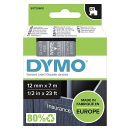 Dymo oryginalny taśma do drukarek etykiet, Dymo, 45020, S0720600, biały druk/przezroczysta podkład, 7m, 12mm, D1