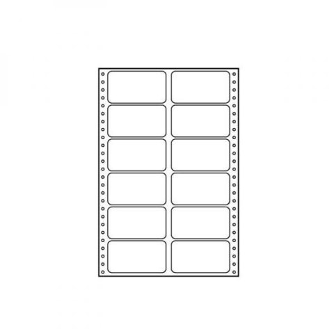 Etykiety tabelacyjne 89 x 48.8 mm, A4, dwurzędowe, białe, 12 etykiety, pakowane po 25 szt., do drukarek igłowych, EOL Etykiety tabelacyjne 89 x 48.8 mm, A4, dwurzędowe, białe, 12 etykiety, pakowane po 25 szt., do drukarek igłowych, EOL