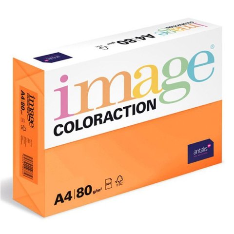 Papier kserograficzny Coloraction, Acapulco, A4, 80 g/m2, refleksyjny pomarańczowy, 500 arkusza, nadaje się do druku atramentowe Papier kserograficzny Coloraction, Acapulco, A4, 80 g/m2, refleksyjny pomarańczowy, 500 arkusza, nadaje się do druku atramentowe