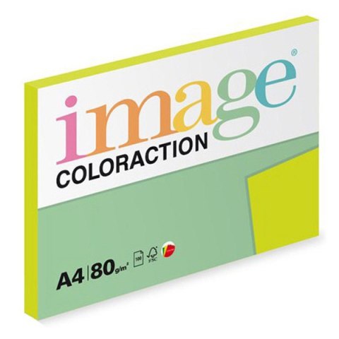Papier kserograficzny Coloraction, Rio, A4, 80 g/m2, refleksyjny zielony, 100 arkusza, nadaje się do druku atramentowego Papier kserograficzny Coloraction, Rio, A4, 80 g/m2, refleksyjny zielony, 100 arkusza, nadaje się do druku atramentowego