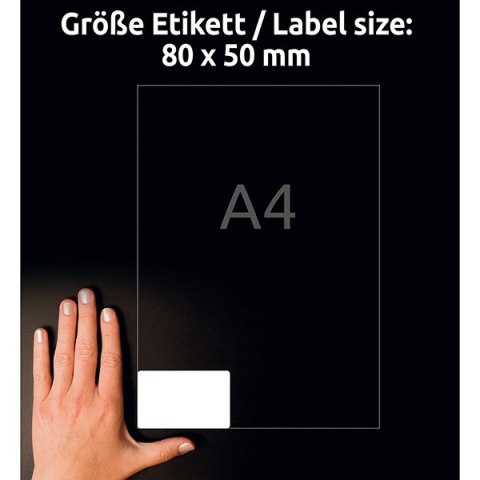 Avery Zweckform Identyfikatory samoprzylepne 80mm x 50mm, A4, białe, 10 etykiety, samoprzylepna/y, pakowane po 20 szt., L4785-20 Avery Zweckform Identyfikatory samoprzylepne 80mm x 50mm, A4, białe, 10 etykiety, samoprzylepna/y, pakowane po 20 szt., L4785-20