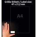 Avery Zweckform etykiety 45.7mm x 21.2mm, A4, białe, 48 etykiety, bardzo trwałe, pakowane po 10 szt., L7911-10, do drukarek lase
