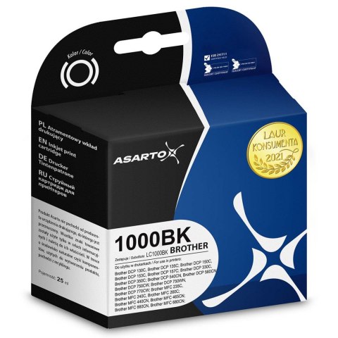 Tusz Asarto do Brother 1000BK | LC1000BK | 1023 str. | black Asarto Tusz Asarto do Brother 1000BK | LC1000BK | 1023 str. | black Asarto