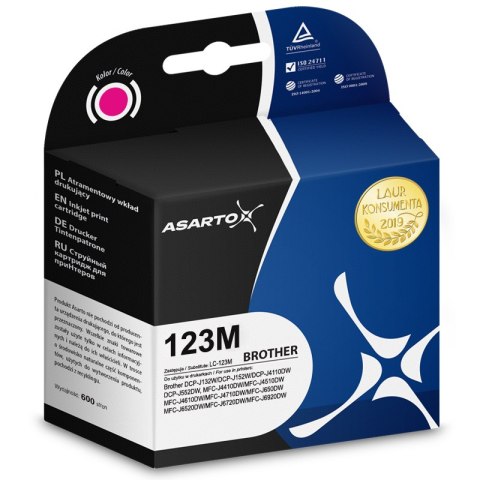 Tusz Asarto do Brother 123M | LC123M | 600 str. | magenta Asarto Tusz Asarto do Brother 123M | LC123M | 600 str. | magenta Asarto