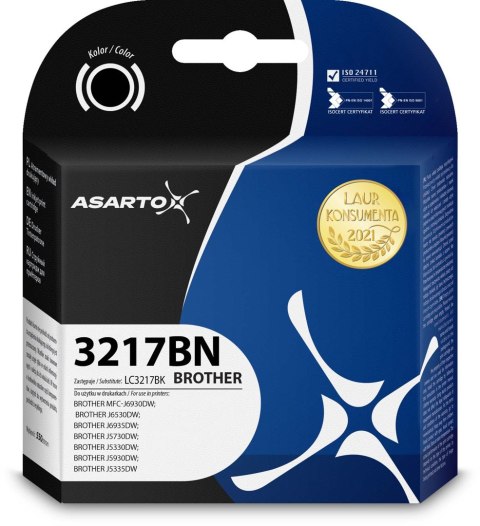 Tusz Asarto do Brother 3217BN | LC3217BK | 550 str. | black Asarto Tusz Asarto do Brother 3217BN | LC3217BK | 550 str. | black Asarto