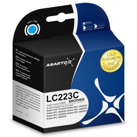Tusz Asarto do Brother LC223C | LC223C | 600 str. | cyan Asarto Tusz Asarto do Brother LC223C | LC223C | 600 str. | cyan Asarto